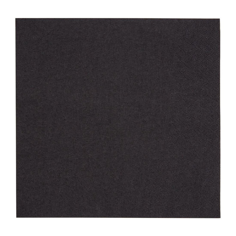 Fiesta Recyclable Lunch Napkin Black 330x330mm 2ply 1/4 Fold (Pack of 2000) FE225