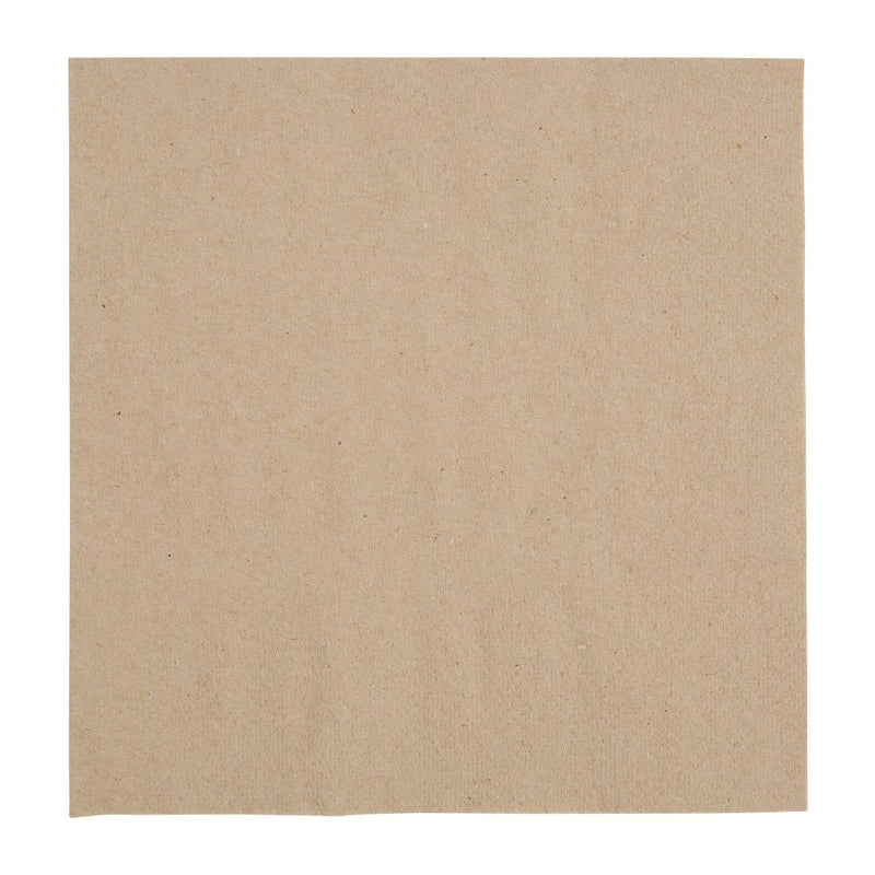 Fiesta Recyclable Recycled Lunch Napkin Kraft 330x330mm 2ply 1/4 Fold (Pack of 2000) FE226