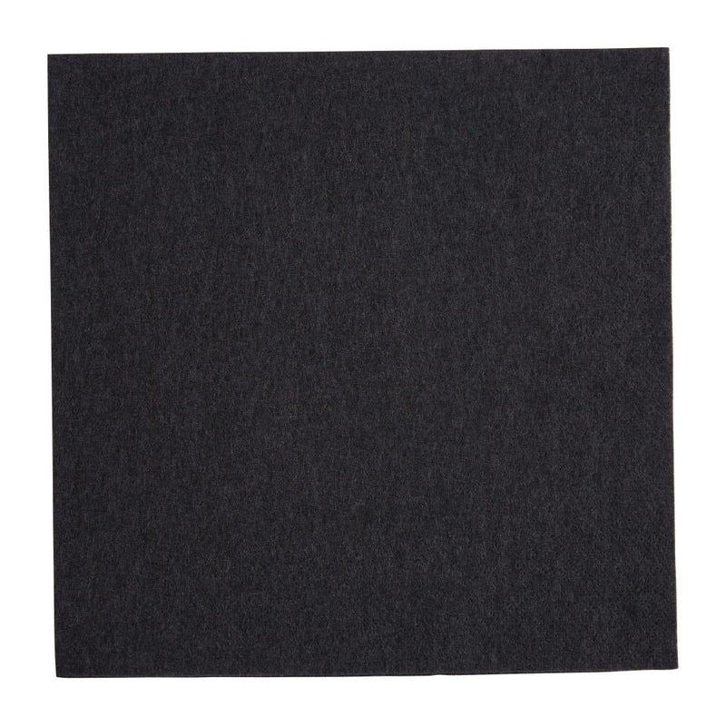 Fiesta Recyclable Dinner Napkin Black 400x400mm 2ply 1/4 Fold (Pack of 2000) FE241