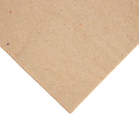 Fiesta Recyclable Recycled Dinner Napkin Kraft 400x400mm 2ply 1/4 Fold (Pack of 2000) FE242