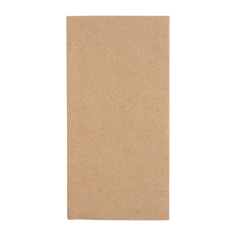 Fiesta Recyclable Recycled Dinner Napkin Kraft 400x400mm 2ply 1/8 Fold (Pack of 2000) FE250