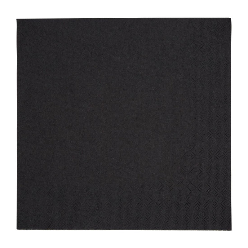 Fiesta Recyclable Dinner Napkin Black 400x400mm 3ply 1/4 Fold (Pack of 1000) FE257