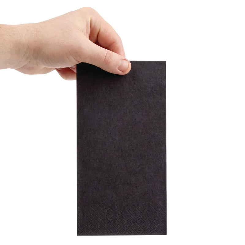 Fiesta Recyclable Dinner Napkin Black 400x400mm 3ply 1/8 Fold (Pack of 1000) FE261