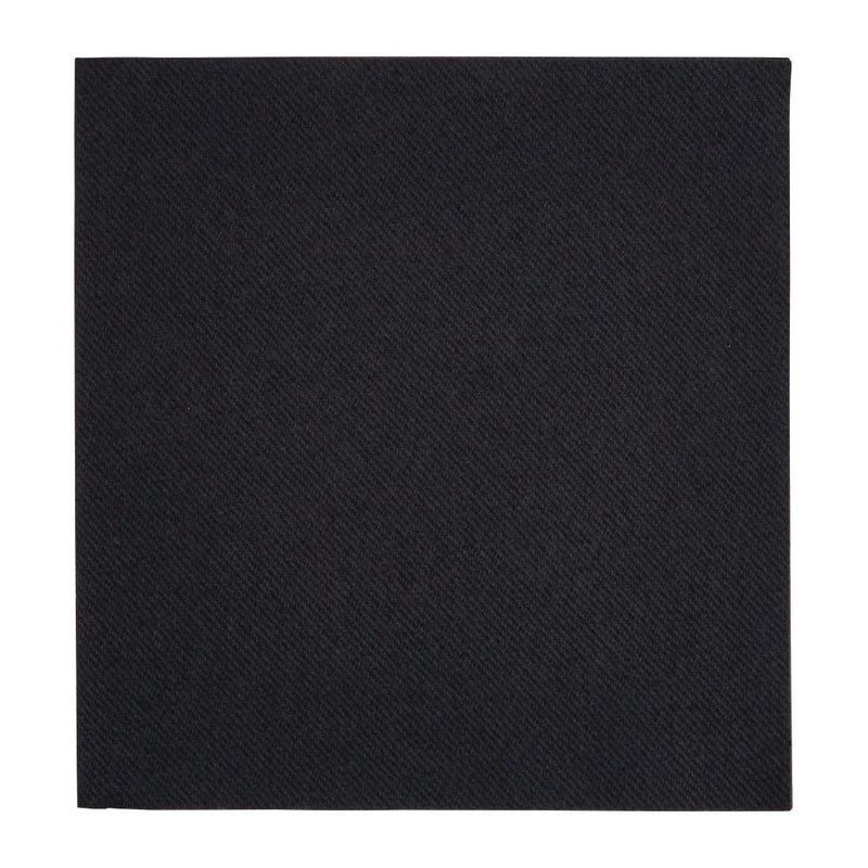 Fiesta Recyclable Premium Tablin Dinner Napkin Black 40x40cm Airlaid 1/4 Fold (Pack of 500) FE270
