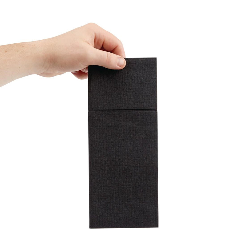 Fiesta Recyclable Premium Tablin Dinner Napkin Black 480x400mm Airlaid Pocket Fold (Pack of 400) FE280