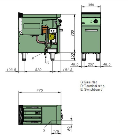 Fagor 700 series natural gas deep fat fryer FG7-05