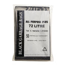 Jantex All Purpose Garbage Bags Black 72Ltr (Pack of 50) FL877