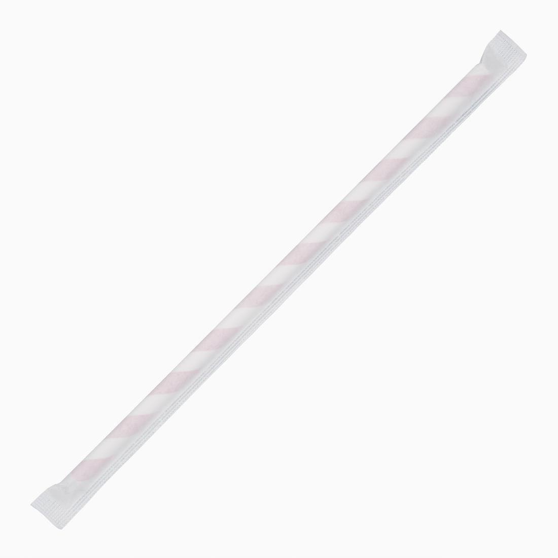 Fiesta Compostable Individually Wrapped Paper Straws Red Stripes (Pack of 250) FP442