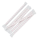 Fiesta Compostable Individually Wrapped Paper Smoothie Straws Red Stripes (Pack of 250) FP443