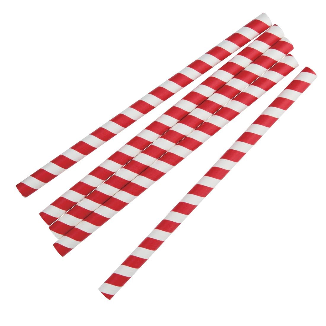 Fiesta Compostable Individually Wrapped Paper Smoothie Straws Red Stripes (Pack of 250) FP443