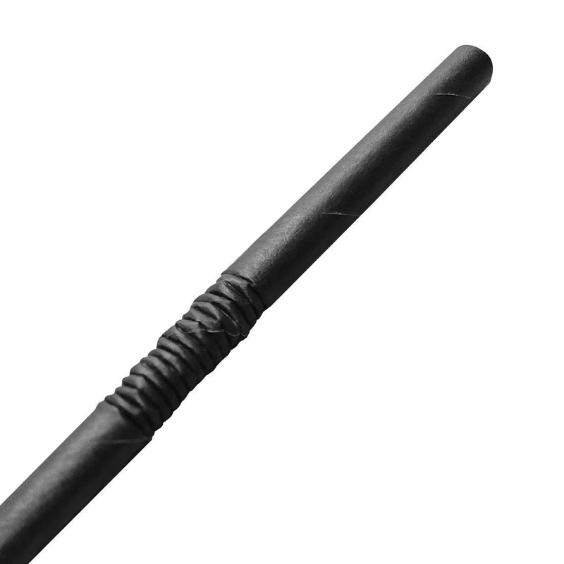 Fiesta Compostable Individually Wrapped Bendy Paper Straws Black (Pack of 250) FP444