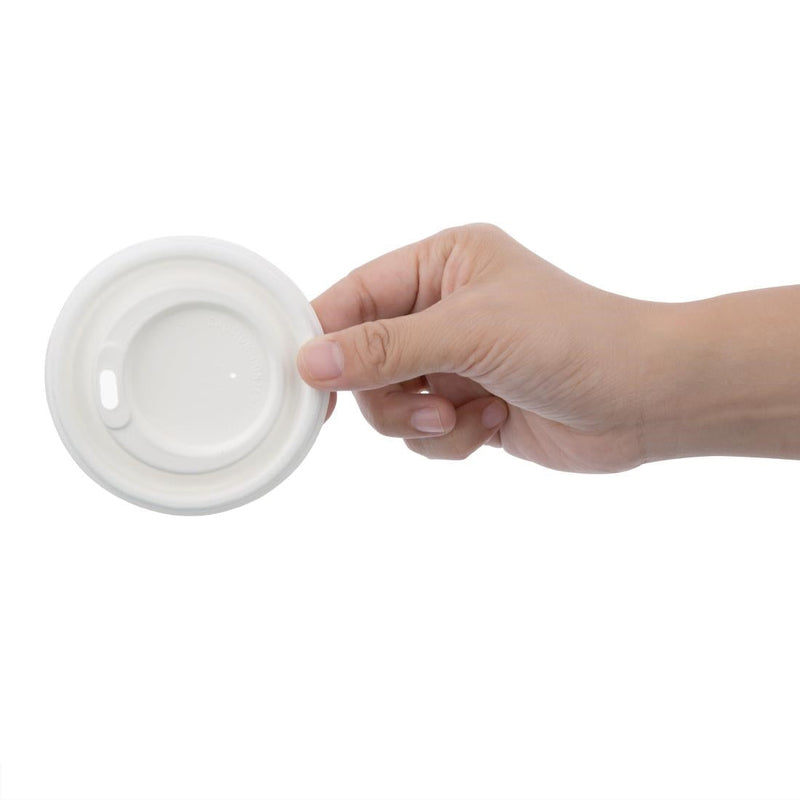 Fiesta Compostable Bagasse Coffee Cup Lids 225ml (Pack of 1000) FS060