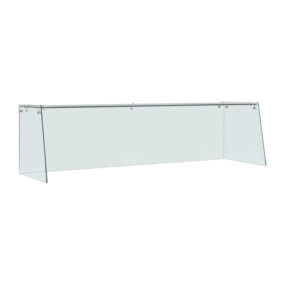 Straight Glass Sneeze Guard Assembly for 4 Door Counter FT369