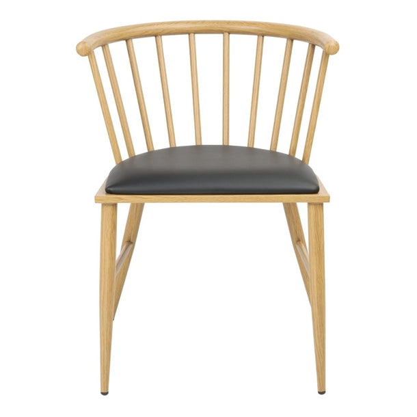 Bolero Harrowdene Padded Metal Side Chairs Wood Effect (2 Pack) FU528