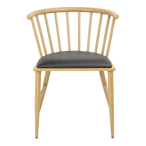 Bolero Harrowdene Padded Metal Side Chairs Wood Effect (2 Pack) FU528