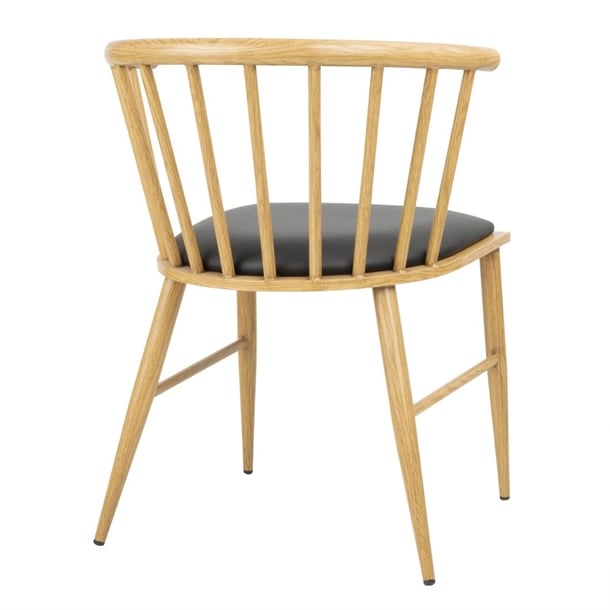 Bolero Harrowdene Padded Metal Side Chairs Wood Effect (2 Pack) FU528