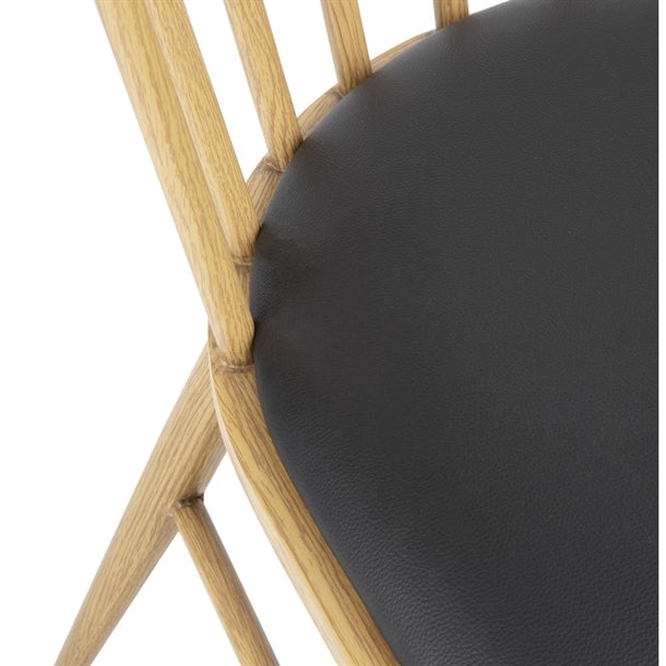Bolero Harrowdene Padded Metal Side Chairs Wood Effect (2 Pack) FU528