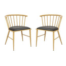 Bolero Harrowdene Padded Metal Side Chairs Wood Effect (2 Pack) FU528
