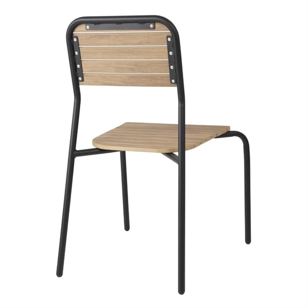 Bolero Santorini Wood Effect Outdoor Chairs (4 Pack) FU537