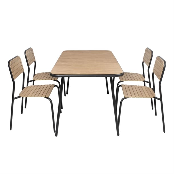 Bolero Santorini Wood Effect Outdoor Chairs (4 Pack) FU537