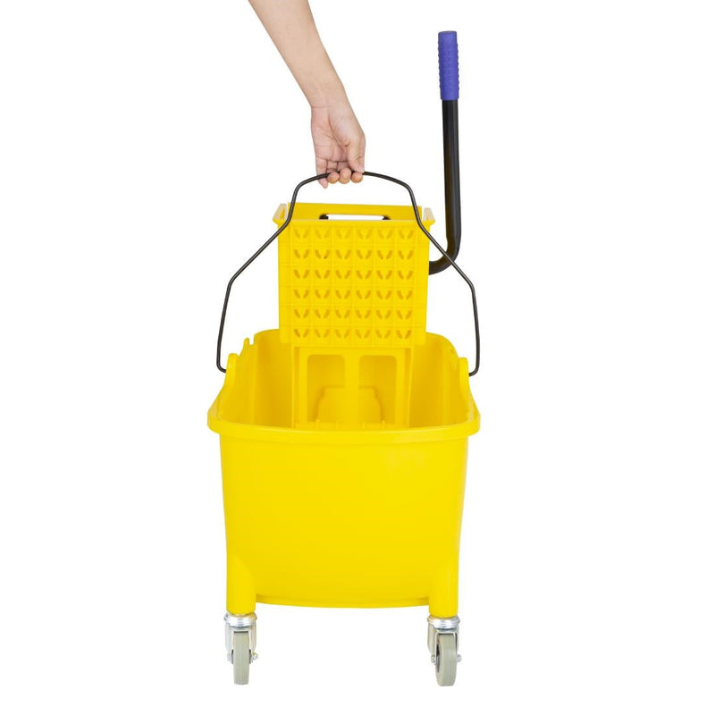 Jantex 30ltr Mop Bucket with Foot Pedal release - Yellow FW866