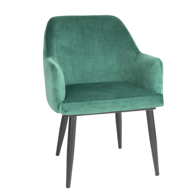 Bolero Lia Velvet Set of 2 Chairs - Dark Green FX070