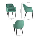 Bolero Lia Velvet Set of 2 Chairs - Dark Green FX070