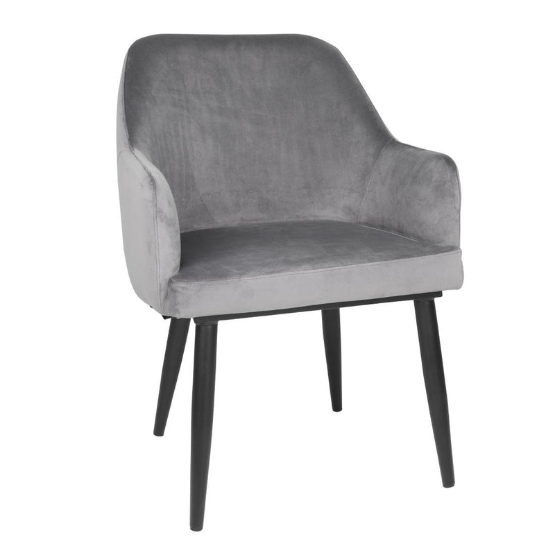 Bolero Lia Velvet Set of 2 Chairs - Grey FX071