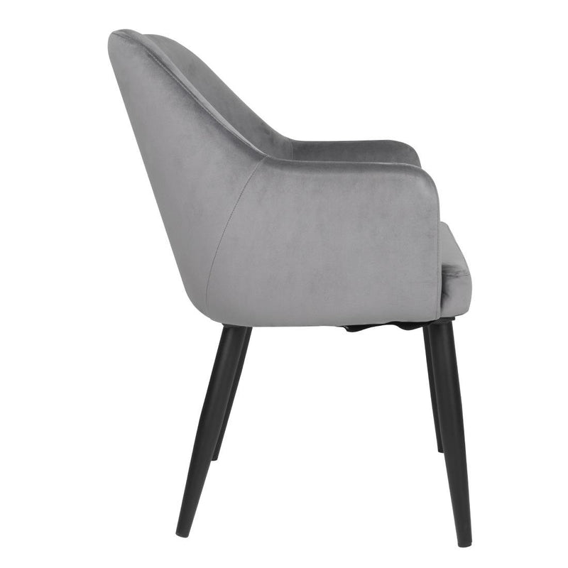 Bolero Lia Velvet Set of 2 Chairs - Grey FX071