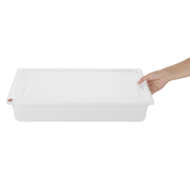 Hygiplas Click PP 1/1 GN Container with Lid & 7 Colour Clips 100mm 13Ltr (2 Pack) FZ086
