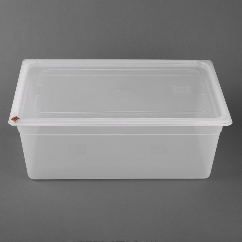 Hygiplas Click PP 1/1 GN Container with Lid & 7 Colour Clips 200mm 25.6Ltr (2 Pack) FZ088