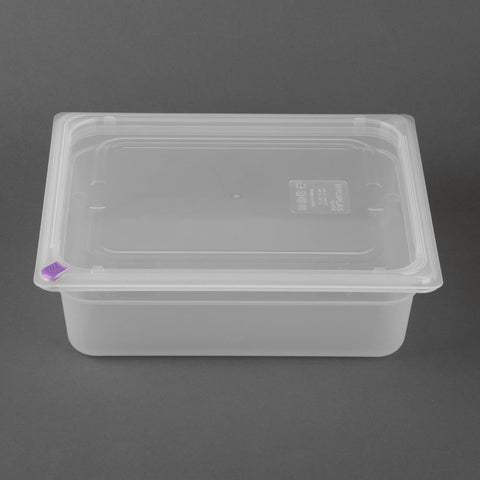 Hygiplas Click PP 1/2 GN Container with Lid & 7 Colour Clips 100mm 5.9 Ltr (4 Pack) FZ089