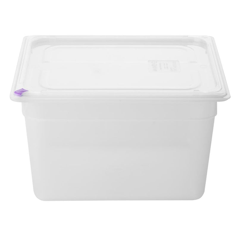 Hygiplas Click PP 1/2 GN Container with Lid & 7 Colour Clips 200mm 11.7Ltr (4 Pack) FZ091