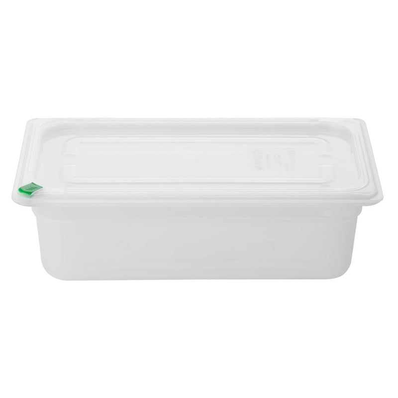 Hygiplas Click PP 1/3 GN Container with Lid & 7 Colour Clips 100mm 3.6Ltr (4 Pack) FZ092