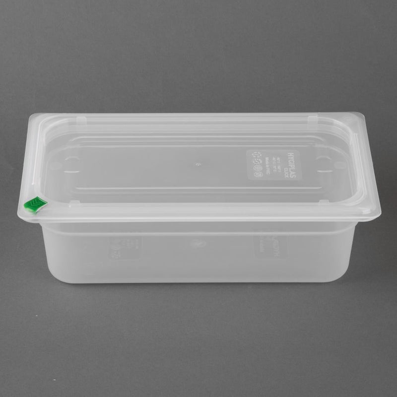 Hygiplas Click PP 1/3 GN Container with Lid & 7 Colour Clips 100mm 3.6Ltr (4 Pack) FZ092