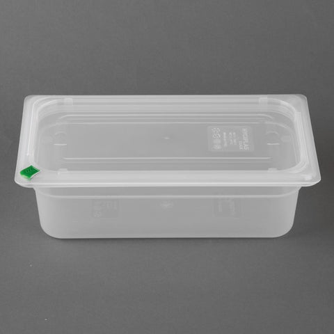 Hygiplas Click PP 1/3 GN Container with Lid & 7 Colour Clips 100mm 3.6Ltr (4 Pack) FZ092