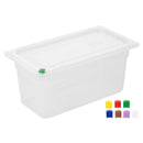 Hygiplas Click PP 1/3 GN Container with Lid & 7 Colour Clips 150mm 5.3Ltr (4 Pack) FZ093
