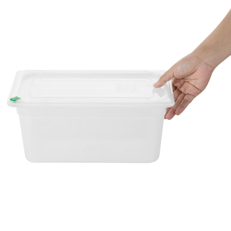 Hygiplas Click PP 1/3 GN Container with Lid & 7 Colour Clips 150mm 5.3Ltr (4 Pack) FZ093