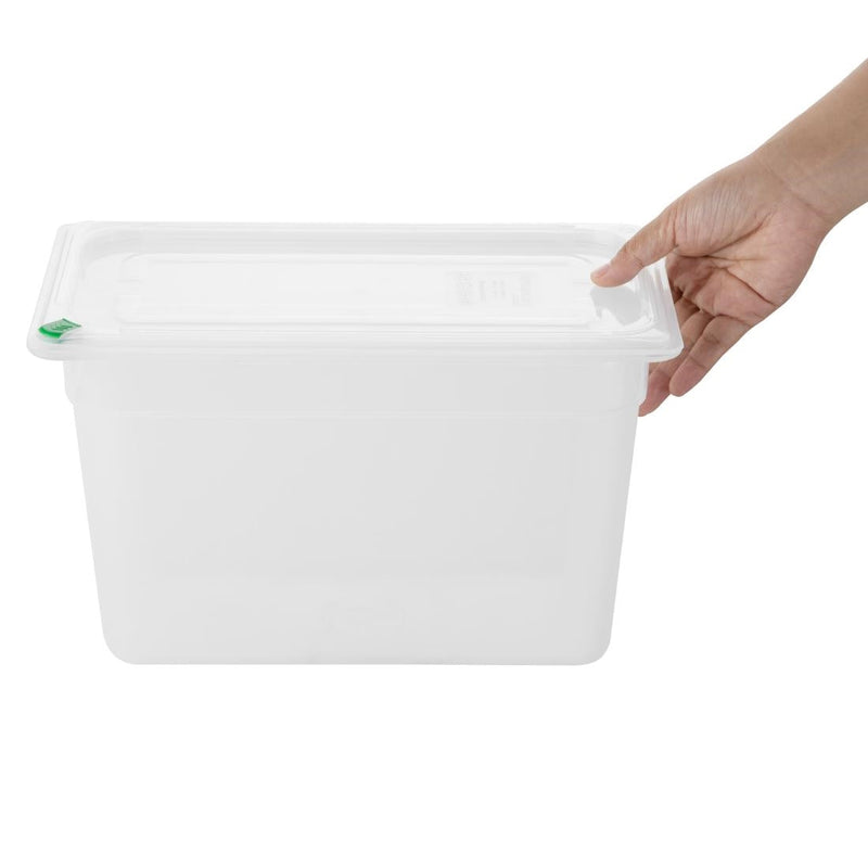 Hygiplas Click PP 1/3 GN Container with Lid & 7 Colour Clips 200mm 6.9Ltr (4 Pack) FZ094