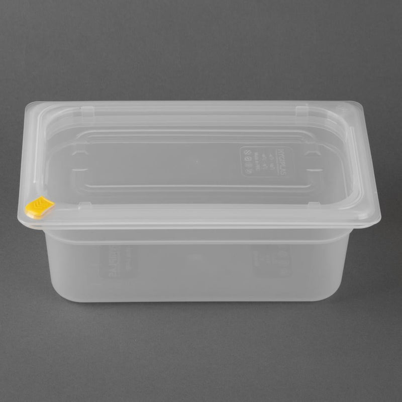Hygiplas Click PP 1/4 GN Container with Lid & 7 Colour Clips 100mm 2.5Ltr (4 Pack) FZ095