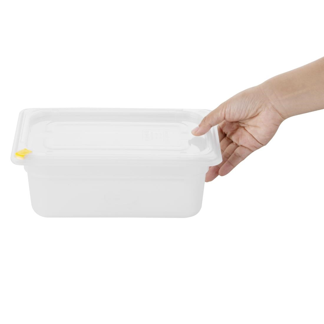 Hygiplas Click PP 1/4 GN Container with Lid & 7 Colour Clips 100mm 2.5Ltr (4 Pack) FZ095