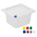 Hygiplas Click PP 1/6 GN Container with Lid & 7 Colour Clips 100mm 1.5Ltr (4 Pack) FZ097