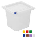 Hygiplas Click PP 1/6 GN Container with Lid & 7 Colour Clips 150mm 2.2Ltr (4 Pack) FZ098