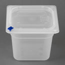 Hygiplas Click PP 1/6 GN Container with Lid & 7 Colour Clips 150mm 2.2Ltr (4 Pack) FZ098