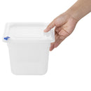 Hygiplas Click PP 1/6 GN Container with Lid & 7 Colour Clips 150mm 2.2Ltr (4 Pack) FZ098