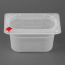 Hygiplas Click PP 1/9 GN Container with Lid & 7 Colour Clips 100mm 0.85Ltr (4 Pack) FZ099