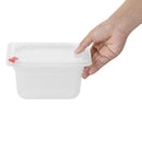 Hygiplas Click PP 1/9 GN Container with Lid & 7 Colour Clips 100mm 0.85Ltr (4 Pack) FZ099