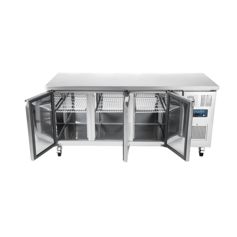 Polar U-Series Triple Door Counter Fridge - 417Ltr UA048-A