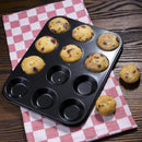 Vogue Carbon Steel Non-Stick Mini Muffin Tray 12 Cup GD013