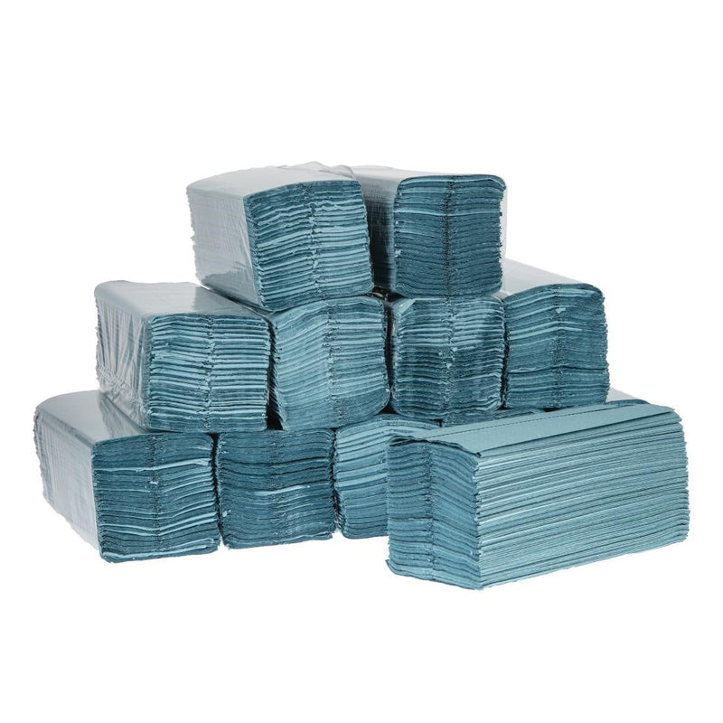 Jantex C Fold Hand Towels Blue 1-Ply (Pack of 12) GD832